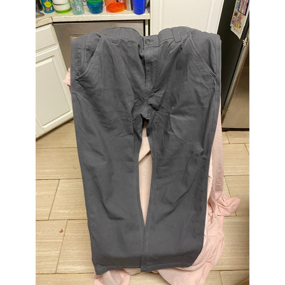 CAT Charcoal Gray Men's Flex Waist Band Cellular Pocket Utility Pants Size 38x30